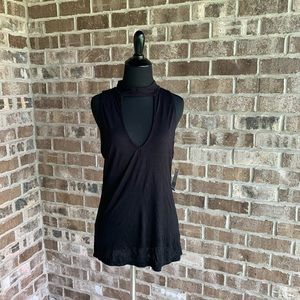 Project Social T High Neck Black Cutout Top Size M